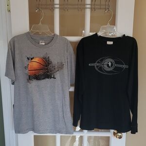 (2) Prospirit Gray & Black Basketball Graphic Tees Size: XL